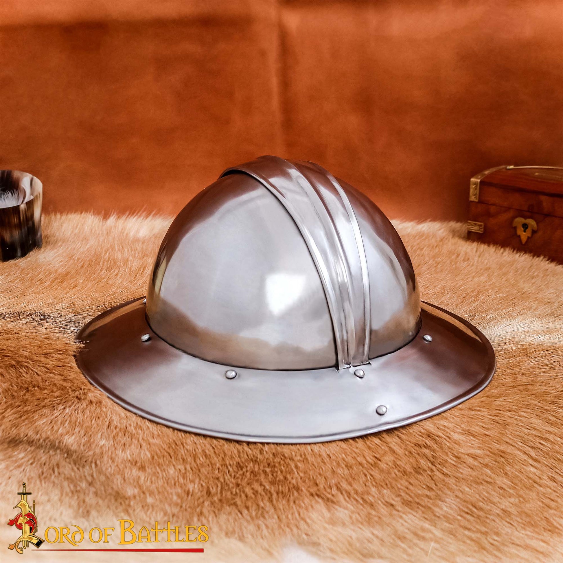 Sombrero Medieval de Infantería de Acero Calibre 18 / Sombrero de Guerra - Imagen 1