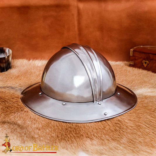 Sombrero Medieval de Infantería de Acero Calibre 18 / Sombrero de Guerra - Imagen 1