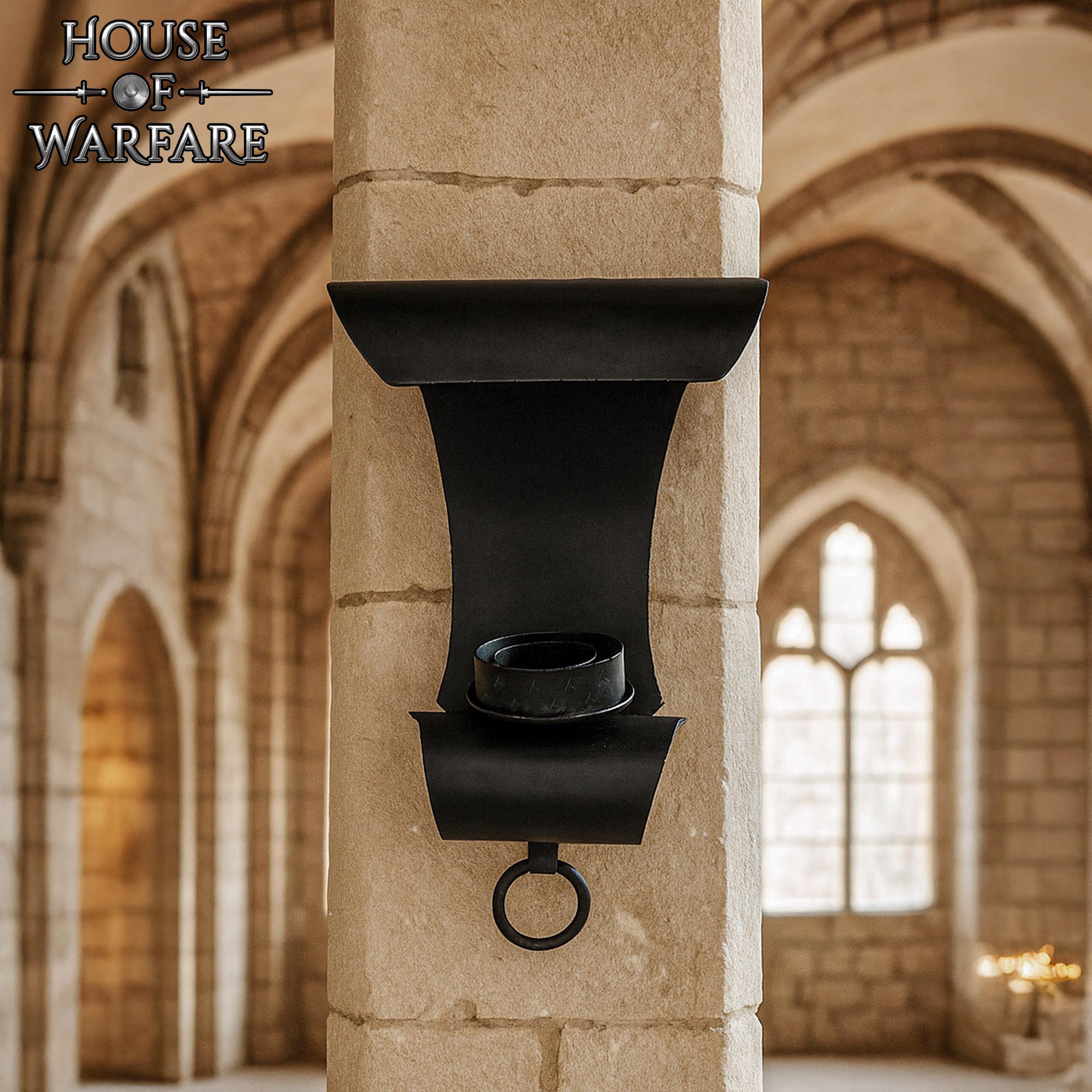 Vela Medieval de Hierro Forjado a Mano con Voluta para Montaje en Pared - Imagen 2