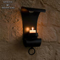 Vela Medieval de Hierro Forjado a Mano con Voluta para Montaje en Pared - Imagen 1
