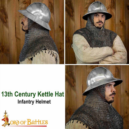 Casco de Infantería del Siglo Xiii-xiv con Forro de Cuero Calibre 16 - Imagen 8