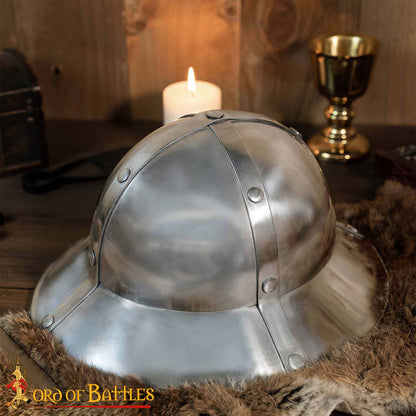 Casco de Infantería del Siglo Xiii-xiv con Forro de Cuero Calibre 16 - Imagen 2