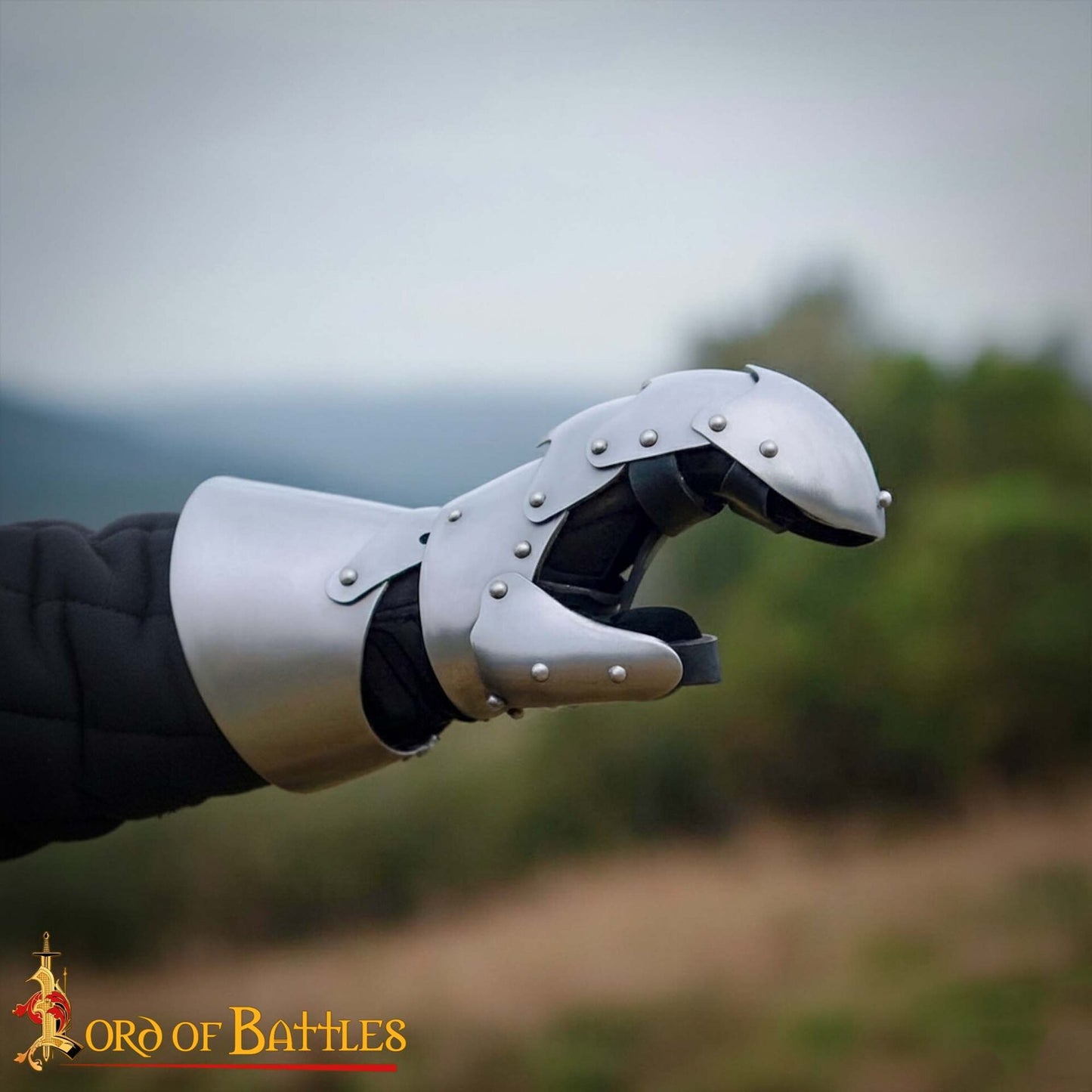Caballero Medieval Torneo Manopla Guanteletes Armadura de Acero con Guantes de Gamuza - Imagen 5