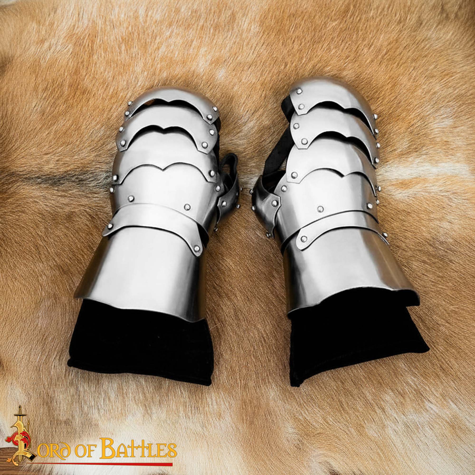 Caballero Medieval Torneo Manopla Guanteletes Armadura de Acero con Guantes de Gamuza - Imagen 6