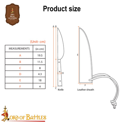 Cuchillo Vikingo de Acero Inoxidable con Mango de Hueso - Imagen 3