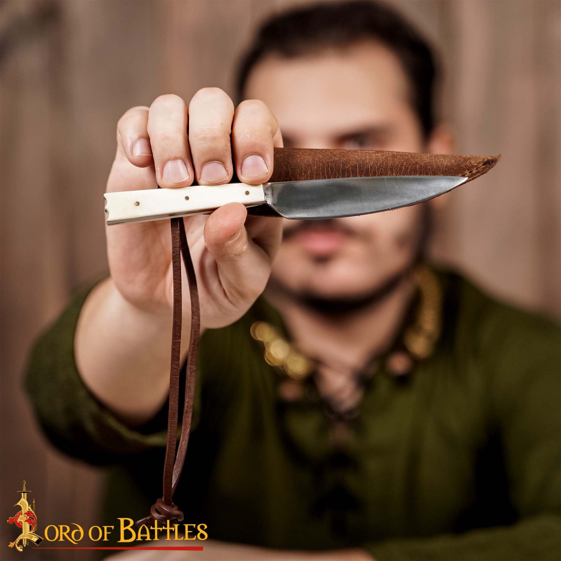 Cuchillo Vikingo de Acero Inoxidable con Mango de Hueso - Imagen 5