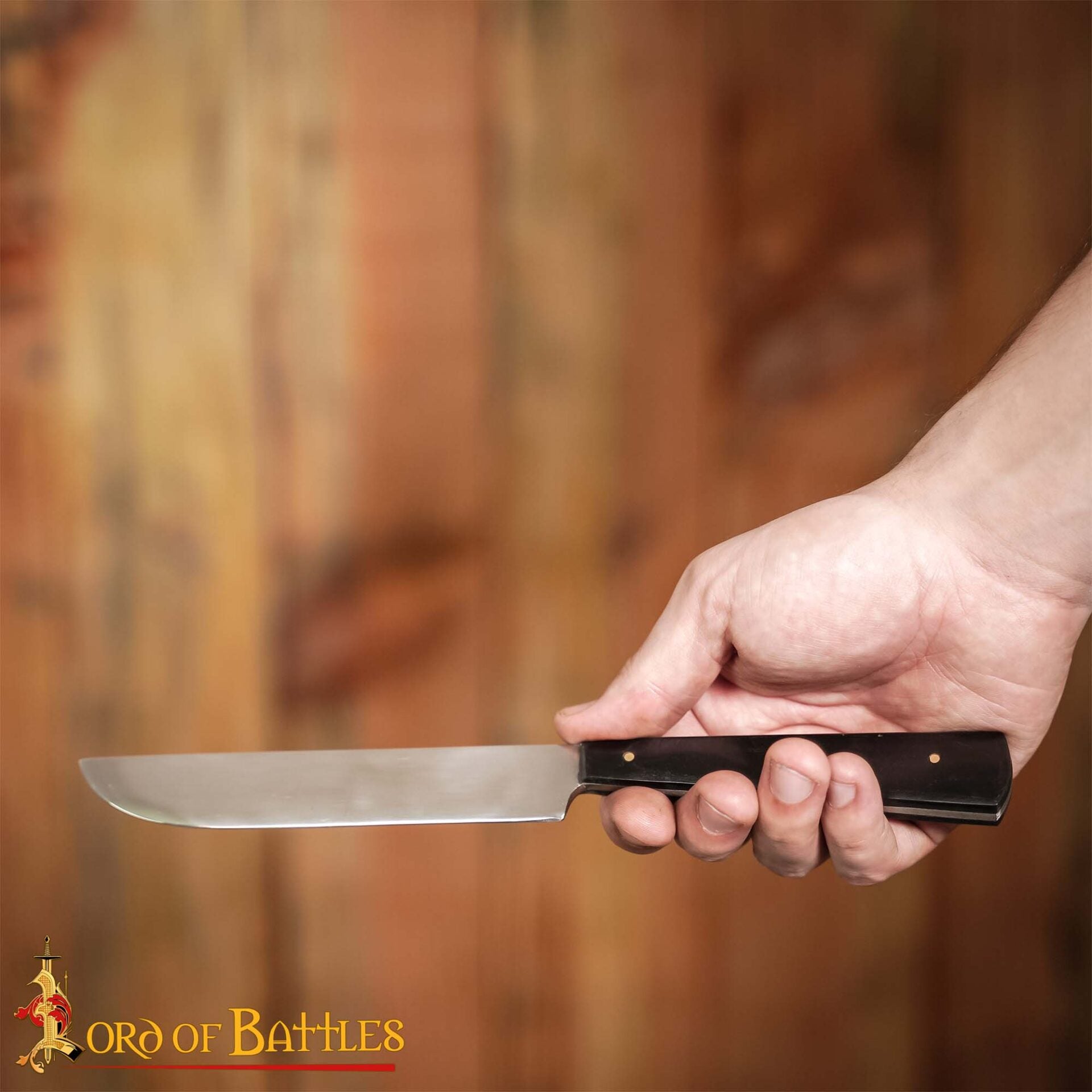 Cuchillo Medieval Artesanal de Acero Inoxidable con Mango de Cuerno de Buey - Imagen 8