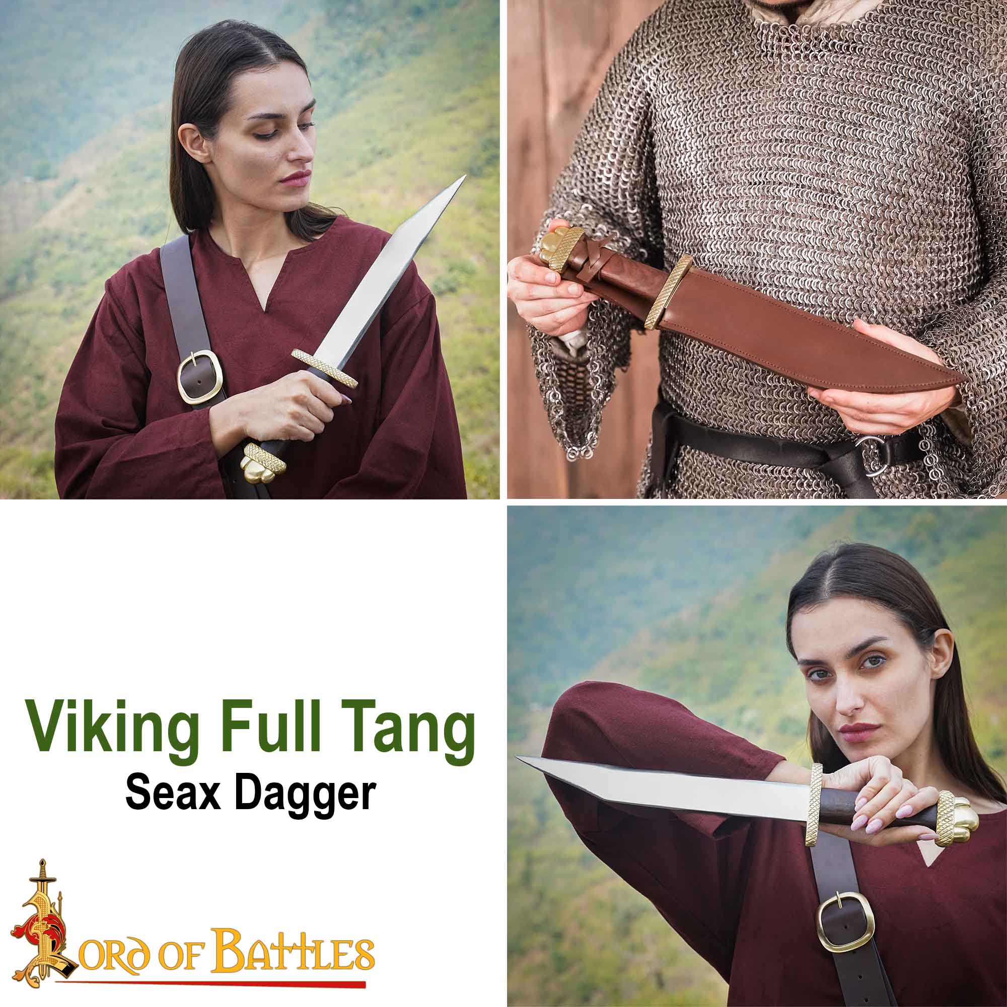 Daga Vikinga Seax con Vaina de Cuero - Imagen 7