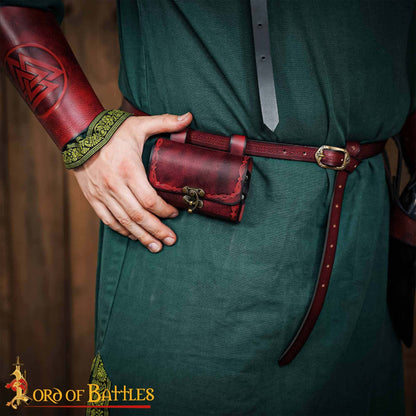 Imagen única de: Bolsa de pociones de cuero con 4 frascos