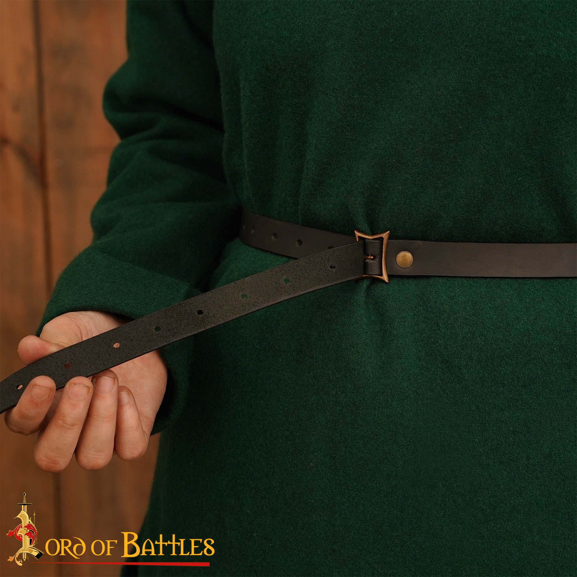 Cinturón Altomedieval con Hebilla Rectangular de Bronce - Imagen 2