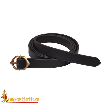 Cinturón Medieval de Cuero con Hebilla de Bronce Auténtico - Imagen 4