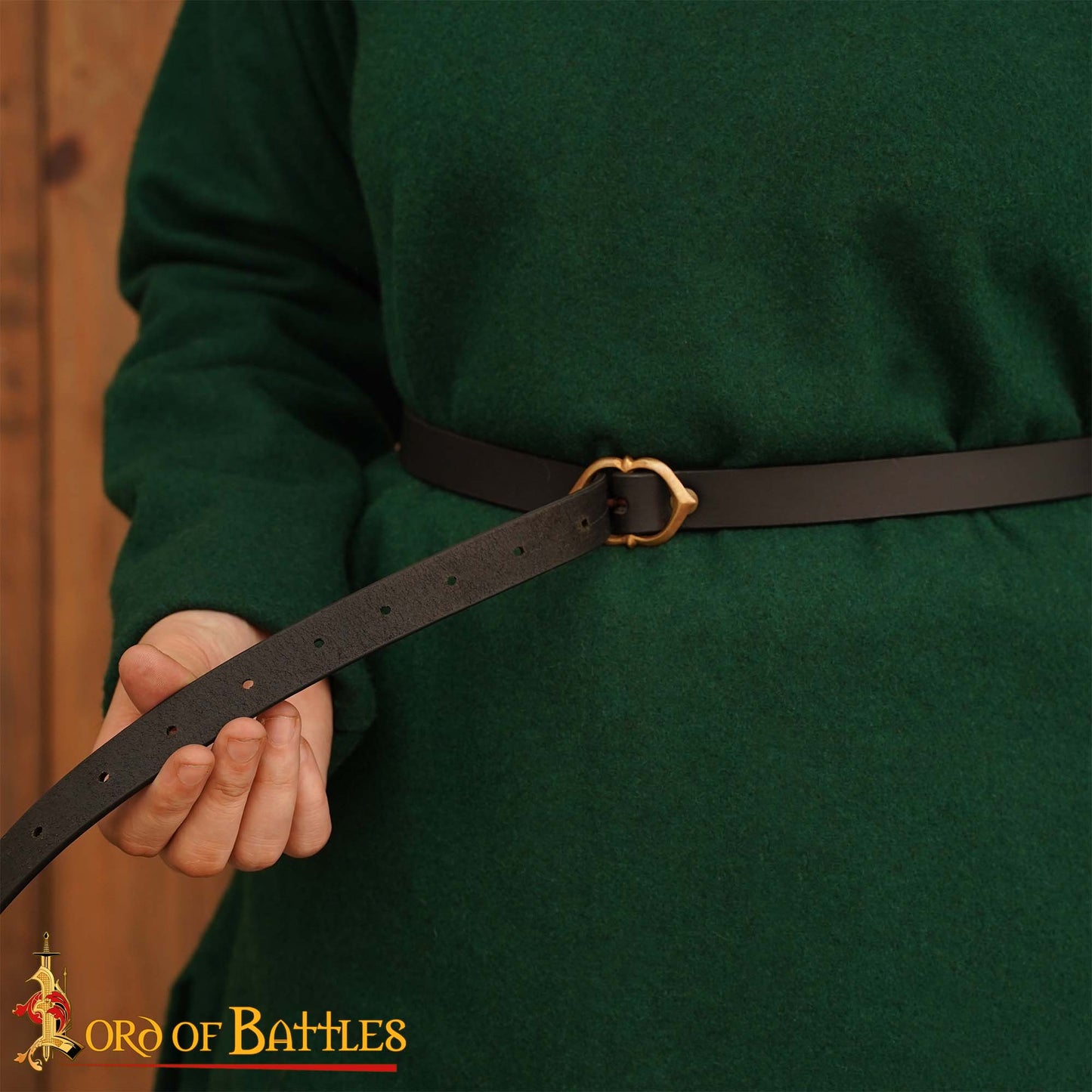 Cinturón Medieval de Cuero con Hebilla de Bronce Auténtico - Imagen 5