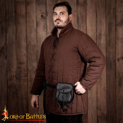 Sporran Medieval con Borlas Trenzadas Hecho a Mano de Cuero Genuino - Imagen 2