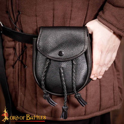 Sporran Medieval con Borlas Trenzadas Hecho a Mano de Cuero Genuino - Imagen 6