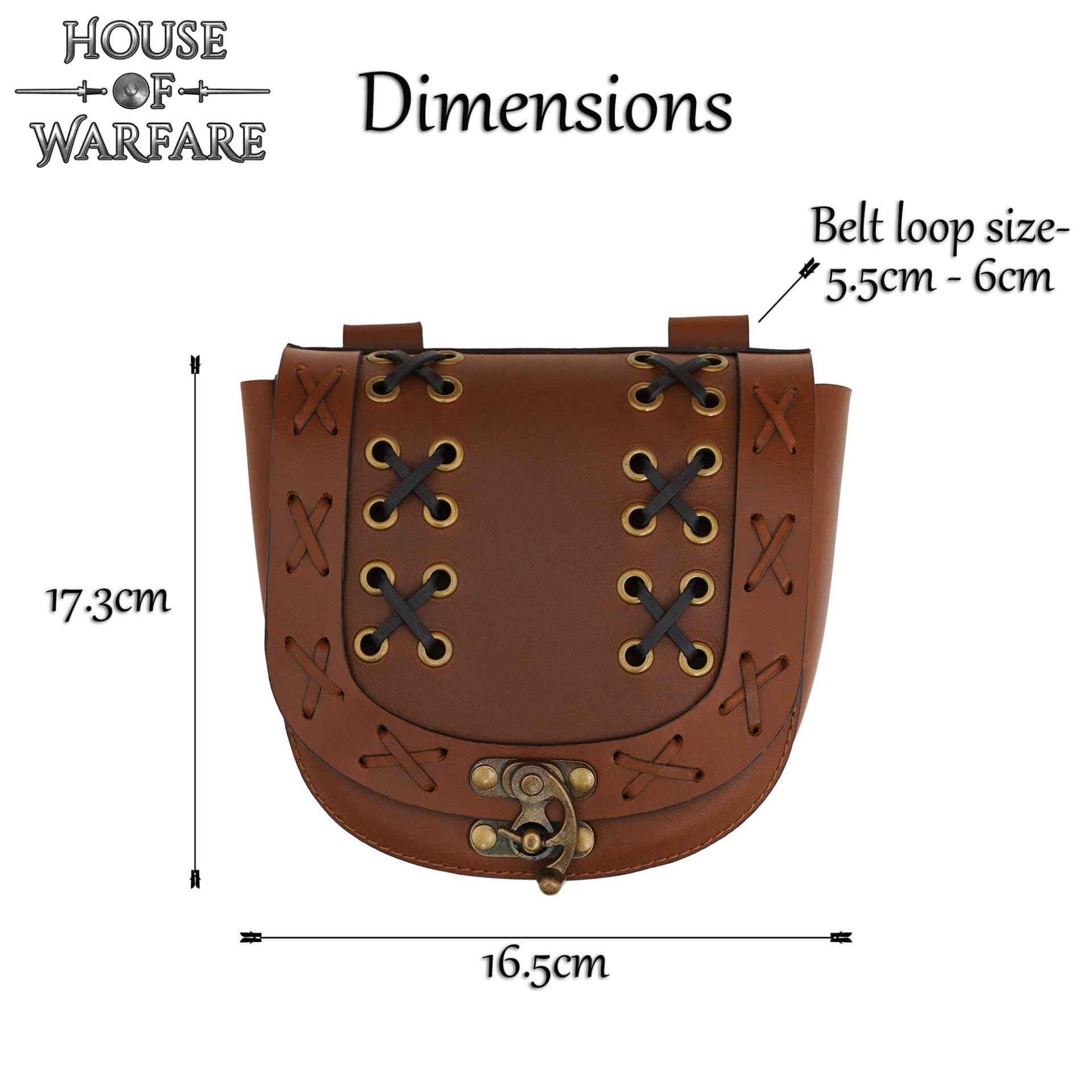 Bolsa Medieval de Cuero para Cinturón con Cierre - Bolso Marrón con Cordones Cruzados para Larp, Disfraces Vikingos y Renacentistas - Imagen 3