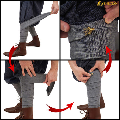Cubrepiernas de Lana Raven Viking: Practicidad y Protección con Detalles Históricos - Imagen 6