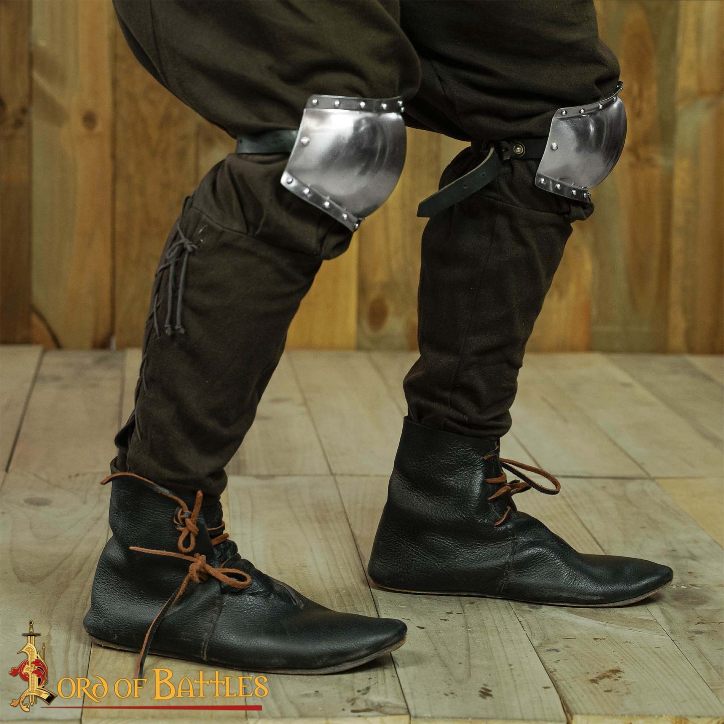 Caballero del Siglo Xiii - Xiv Poleyns Rodilleras Forradas de Ante Calibre 16 - Imagen 2