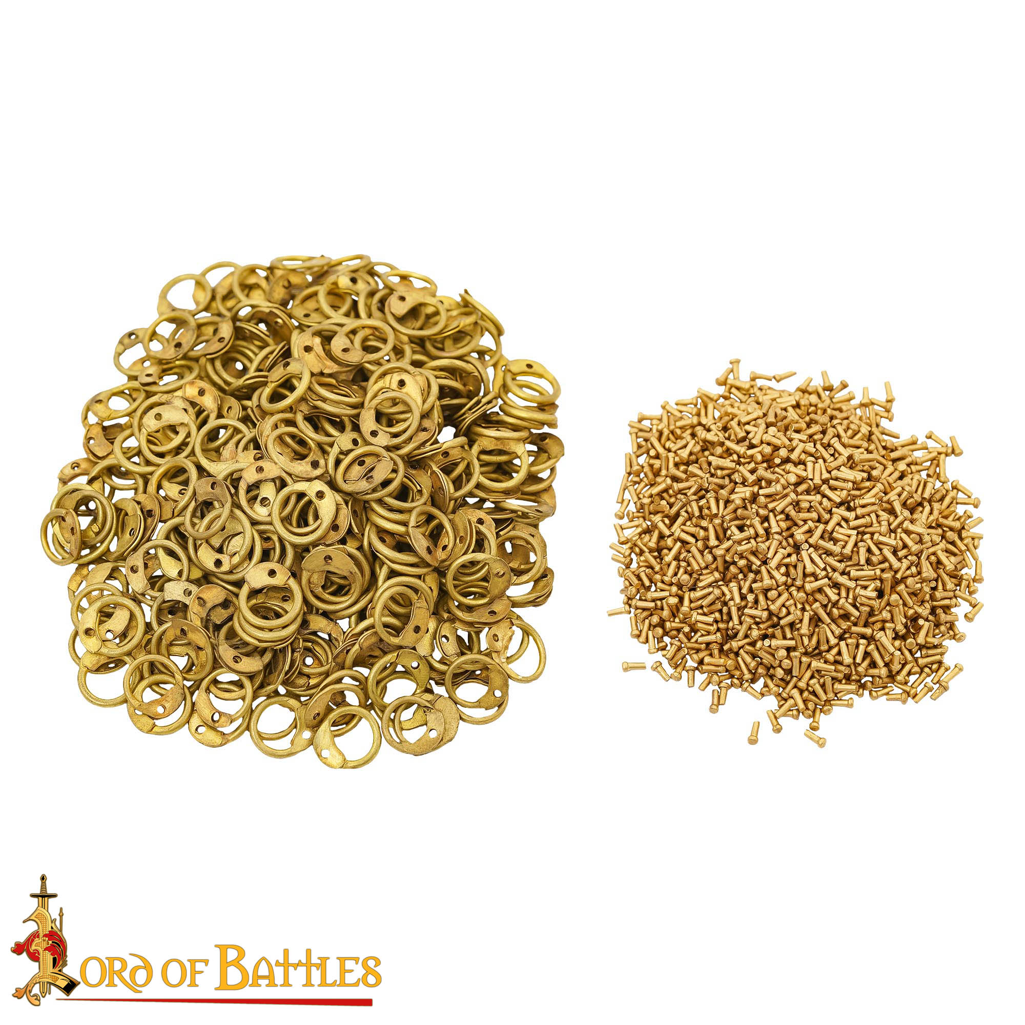 Anillos Redondos de Latón - Anillo Redondo de Remaches de Cúpula de 9 Mm - Calibre 18, Acabado de Latón - 1kgs - Ideal para Bricolaje y Reparaciones de Cota de Malla - Imagen 4