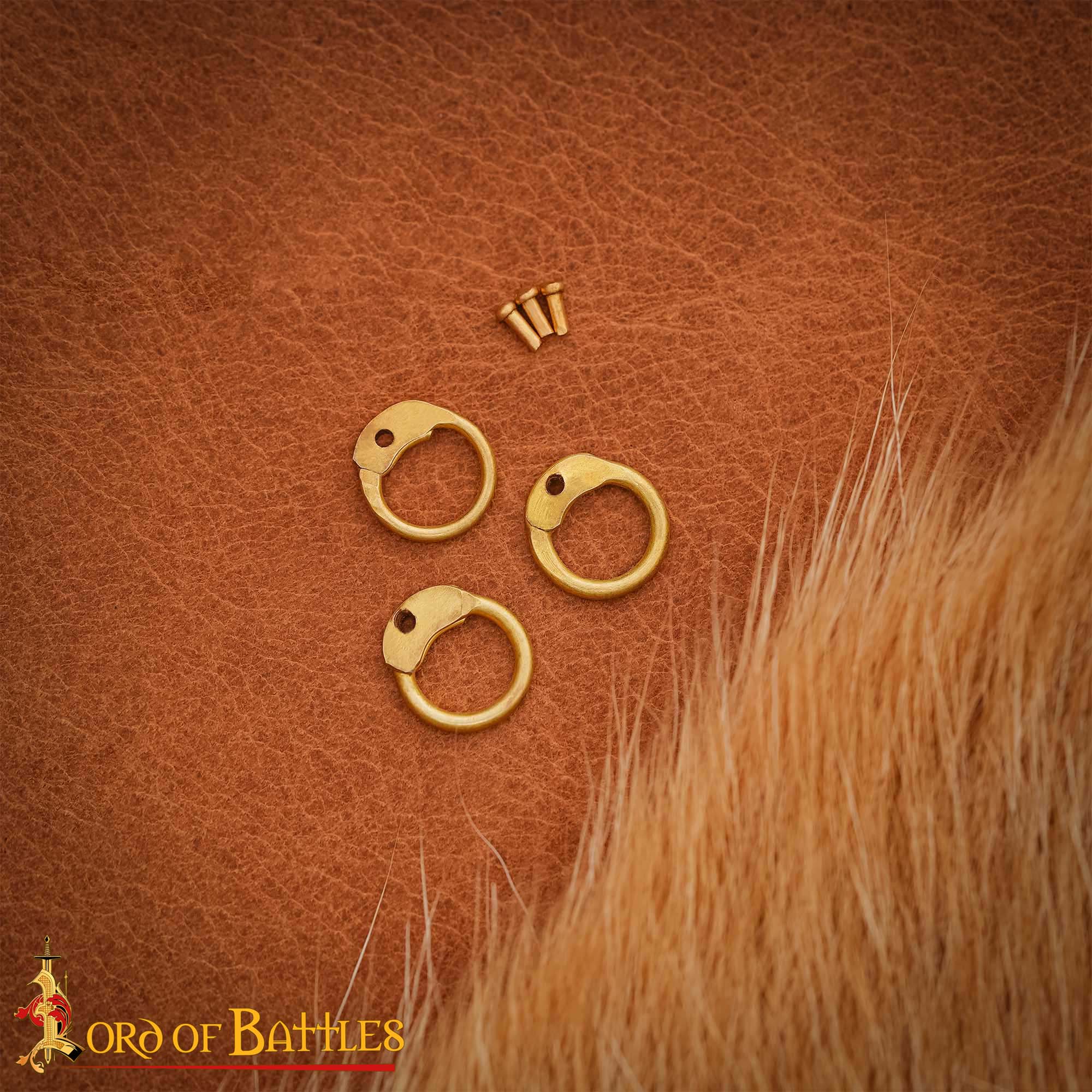 Anillos Redondos de Latón - Anillo Redondo de Remaches de Cúpula de 9 Mm - Calibre 18, Acabado de Latón - 1kgs - Ideal para Bricolaje y Reparaciones de Cota de Malla - Imagen 6