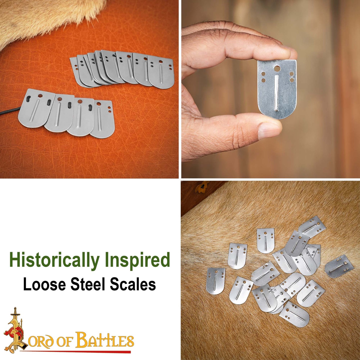 Birka Lamellar Placas de Acero Sueltas para Armadura de Placas de Escamas Vikingas - Juego de 20 Piezas - Imagen 8
