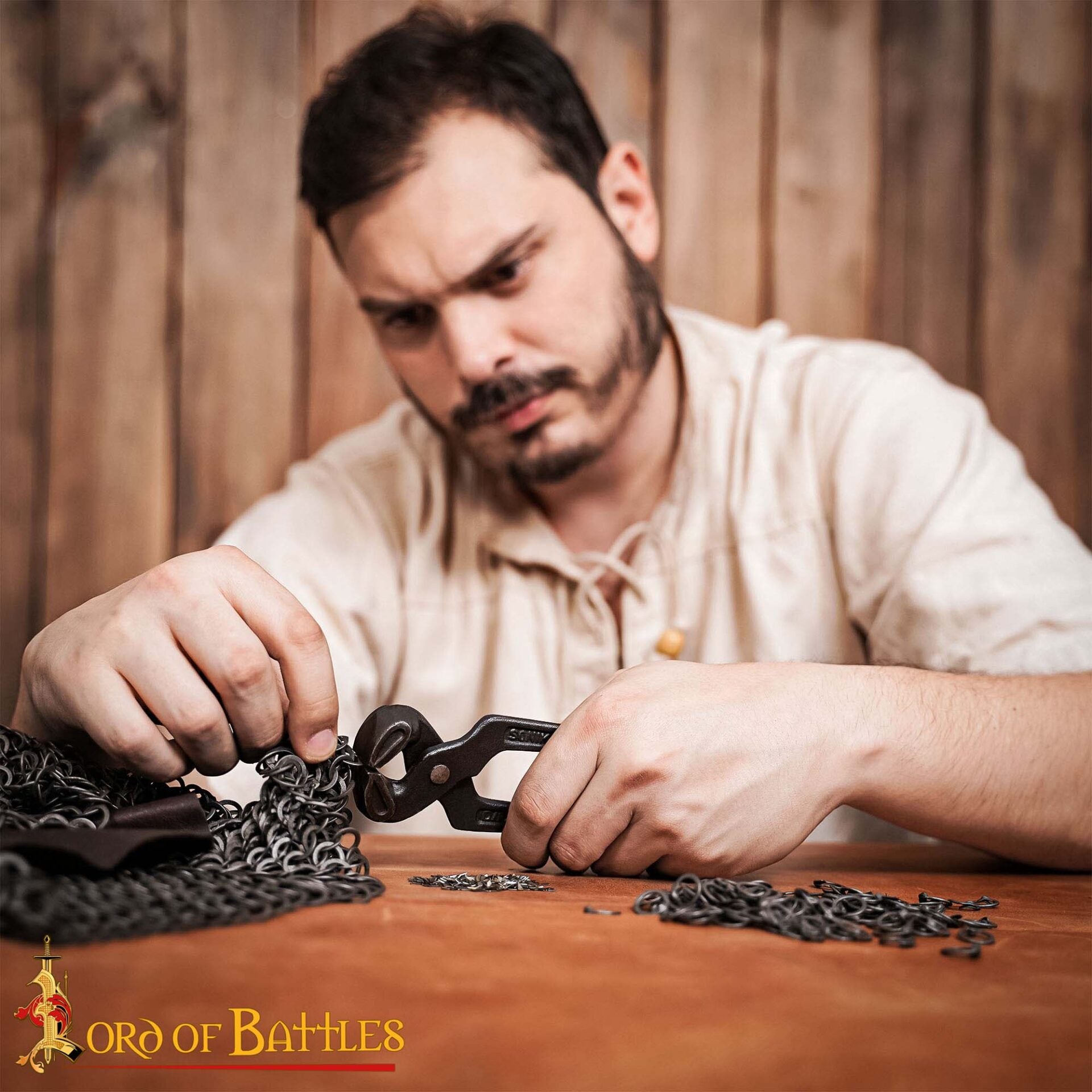Herramienta de Remachado de Cuña - Alicates de Acero Negro de 8 Pulgadas para Anillos de Cota de Malla de 9 Mm - Herramienta de Remachado de Ensamblaje de Cota de Malla Auténtica - Imagen 2