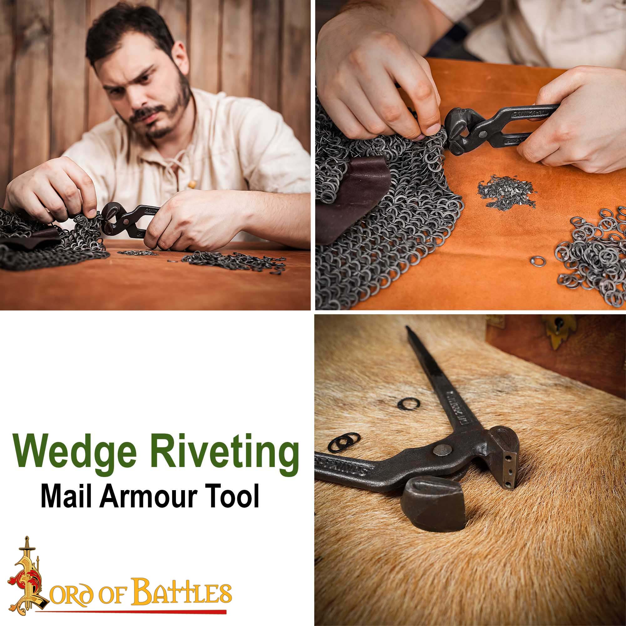 Herramienta de Remachado de Cuña - Alicates de Acero Negro de 8 Pulgadas para Anillos de Cota de Malla de 9 Mm - Herramienta de Remachado de Ensamblaje de Cota de Malla Auténtica - Imagen 7