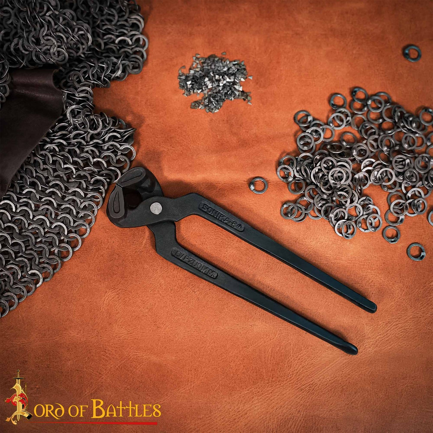 Herramienta de Remachado de Cuña - Alicates de Acero Negro de 8 Pulgadas para Anillos de Cota de Malla de 9 Mm - Herramienta de Remachado de Ensamblaje de Cota de Malla Auténtica - Imagen 1