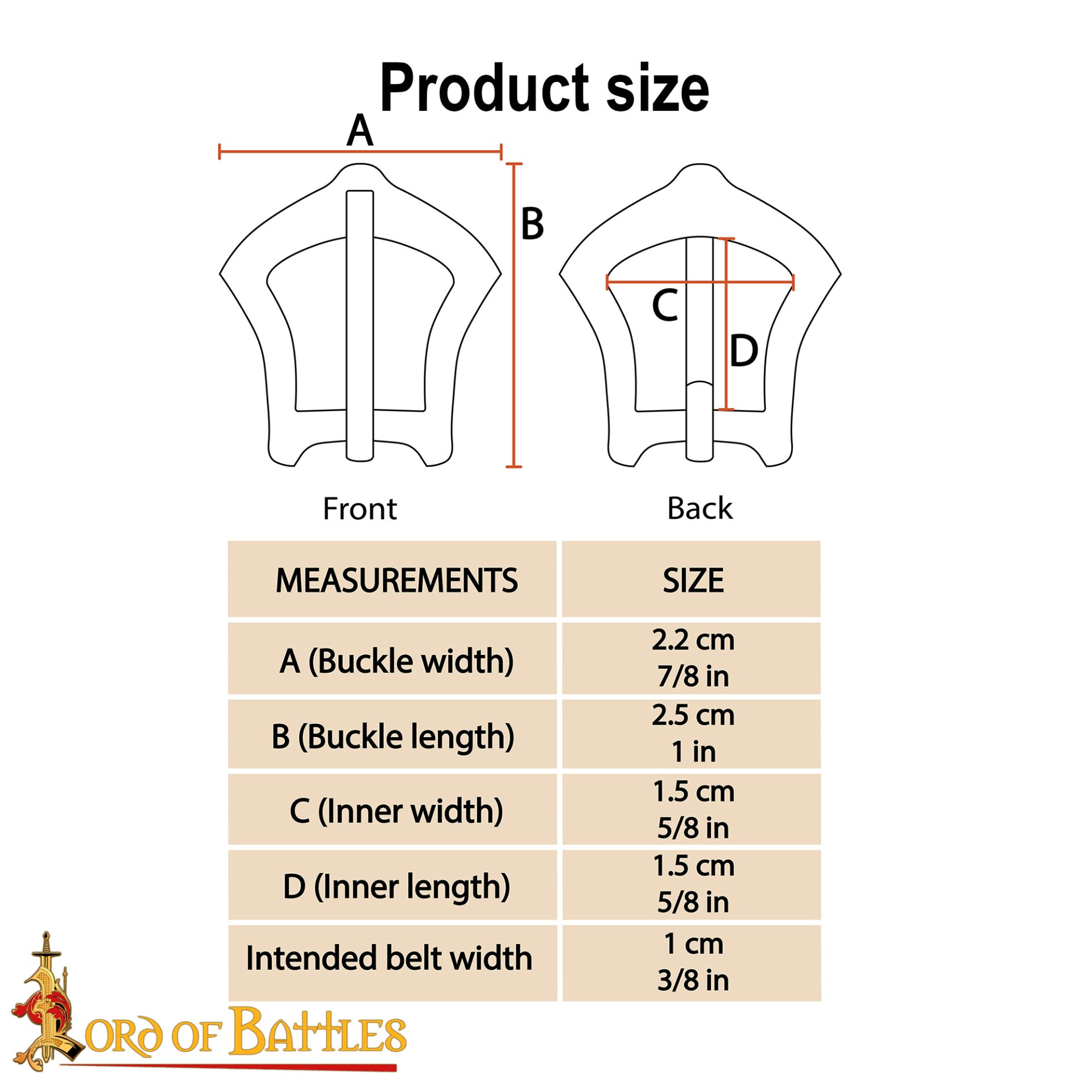 Hebilla Medieval Pequeña de Latón para Cinturón - Lote de 5 - Imagen 3