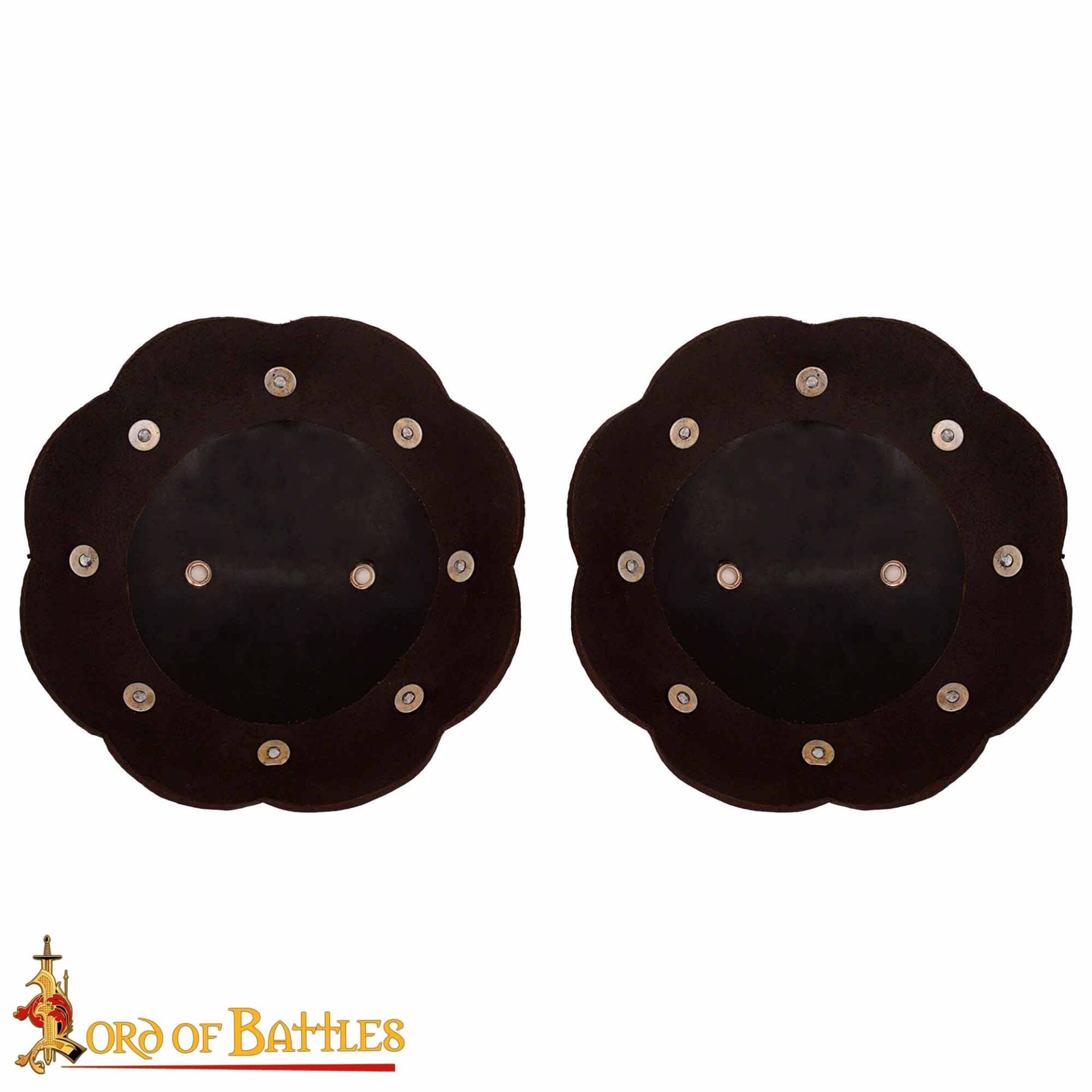 Redondel Ligero del Siglo Xiv Spaulders con Bordes Cortados en Cuero Calibre 16 - Imagen 5