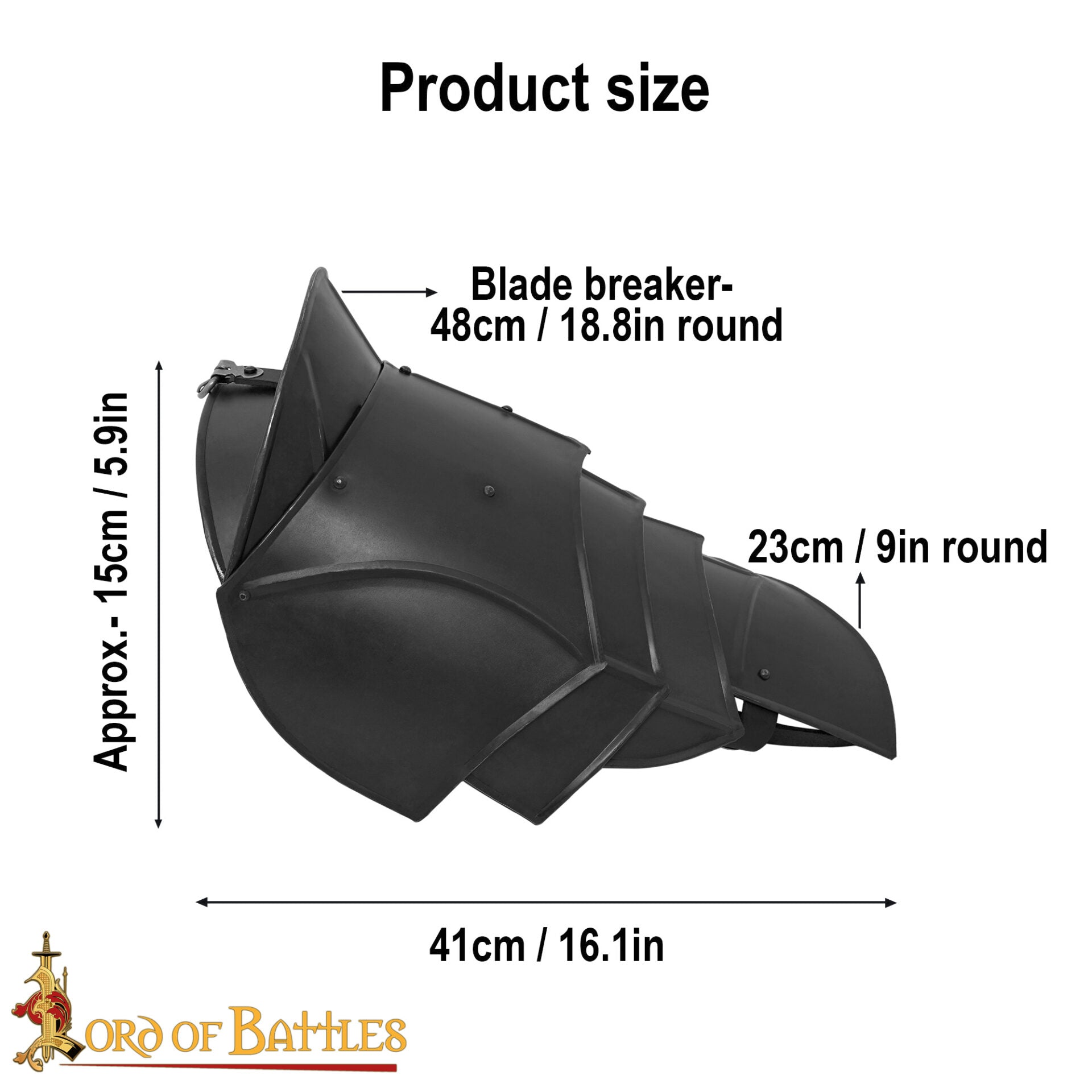 Medieval Fantasy Steel Pauldrons With Blade Breakers - Discontinued - Imagen 3