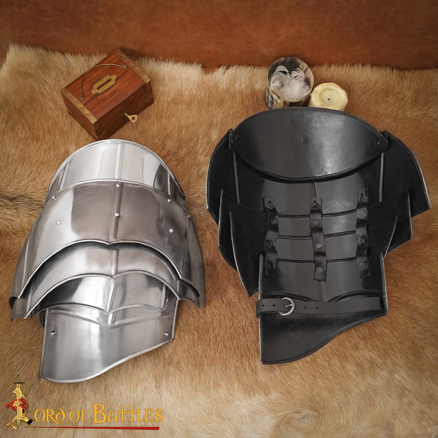 Pauldrons de Acero de Fantasía Medieval con Rompehojas - Imagen 6