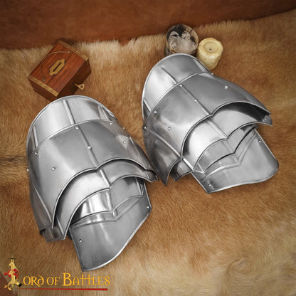 Pauldrons de Acero de Fantasía Medieval con Rompehojas - Imagen 1
