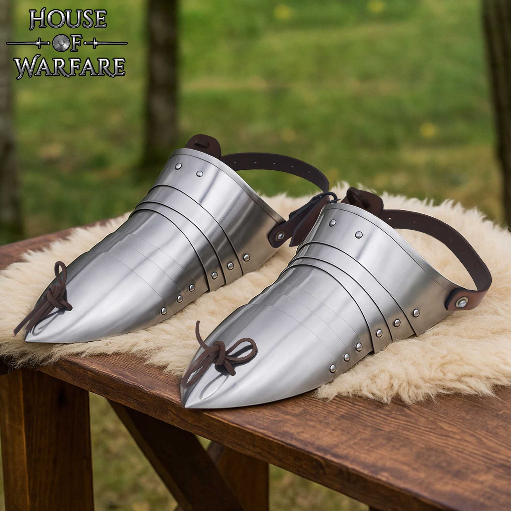 Sabatones de Acero - Armadura Medieval a Pie - Imagen 1