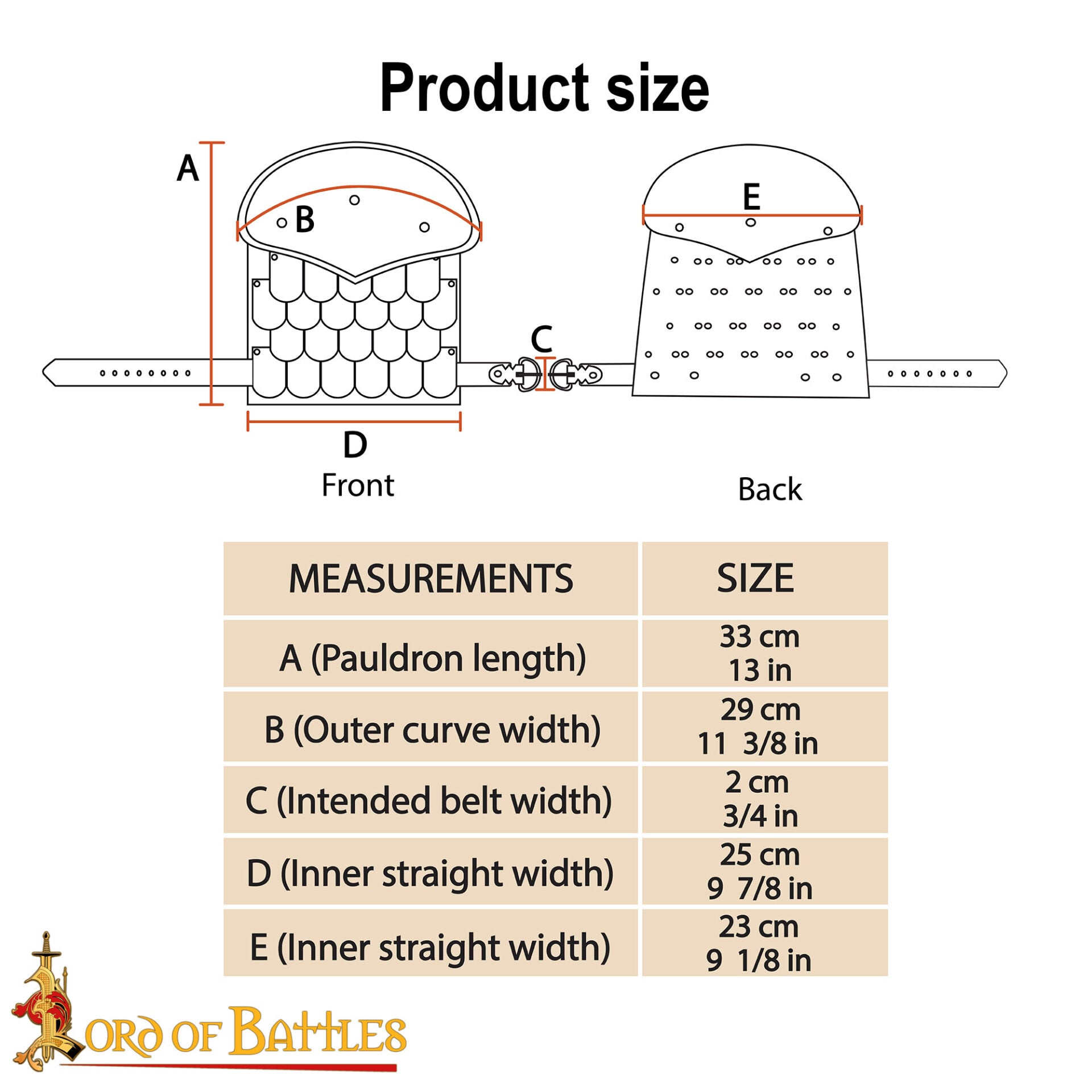 Escamas Medievales Spaulders Hombro Armadura Acero - Imagen 3