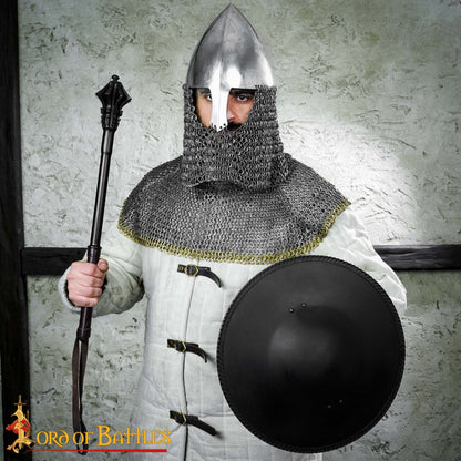 Escudo Hebilla de Esgrima - Escudo Medieval Ennegrecido Pequeño - Imagen 5