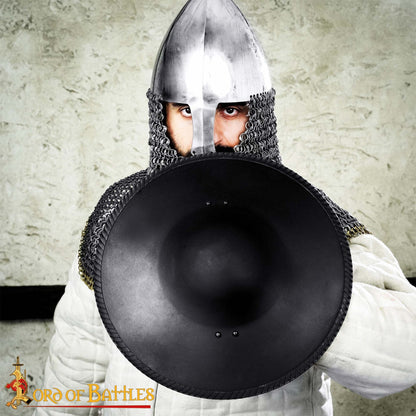 Escudo Hebilla de Esgrima - Escudo Medieval Ennegrecido Pequeño - Imagen 6