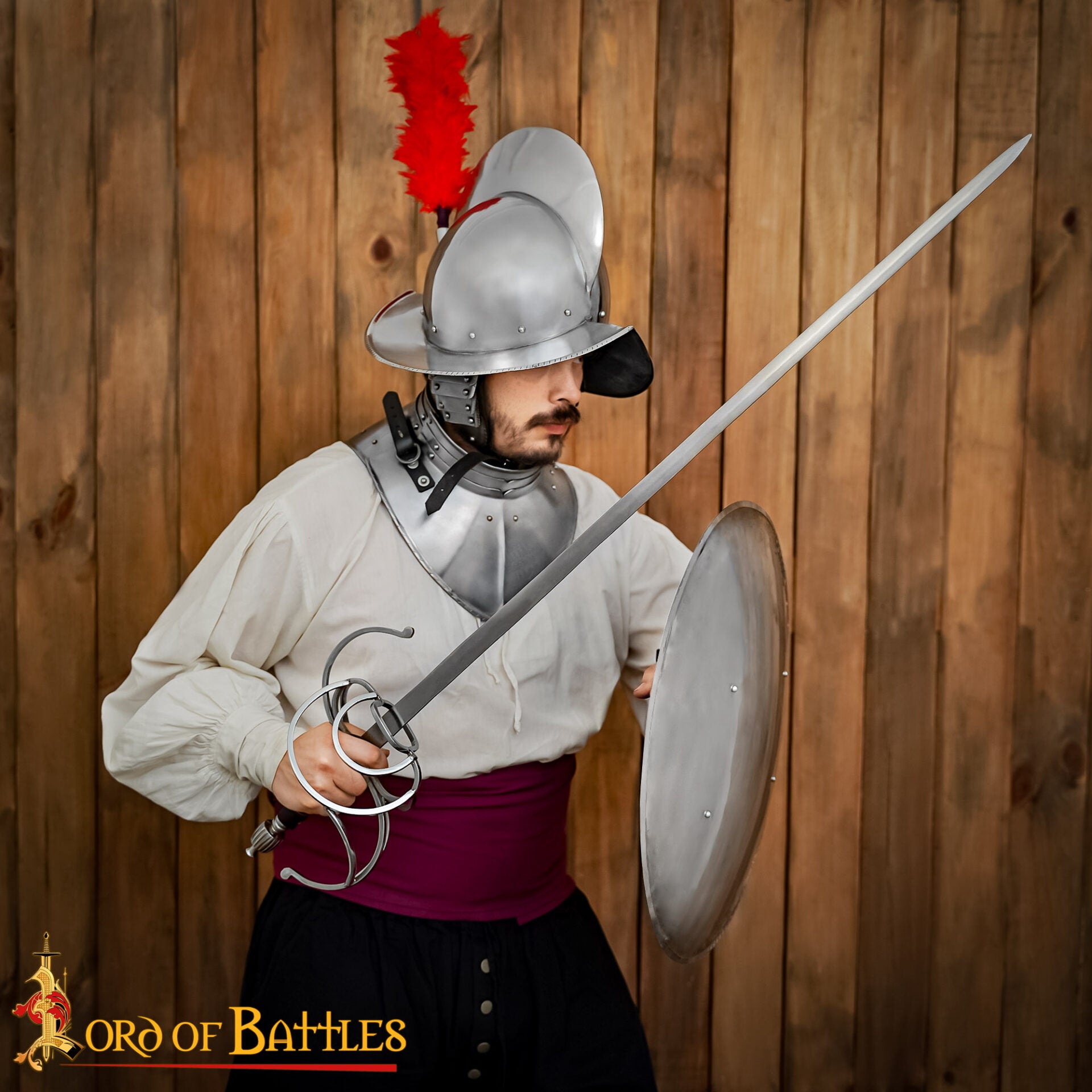 Escudo de Acero Redondo Rodella Hecho a Mano - Imagen 5