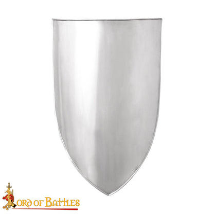 Medieval Izquierda Escudo del Calentador de Acero en Blanco Acero Calibre 18 - Imagen 4