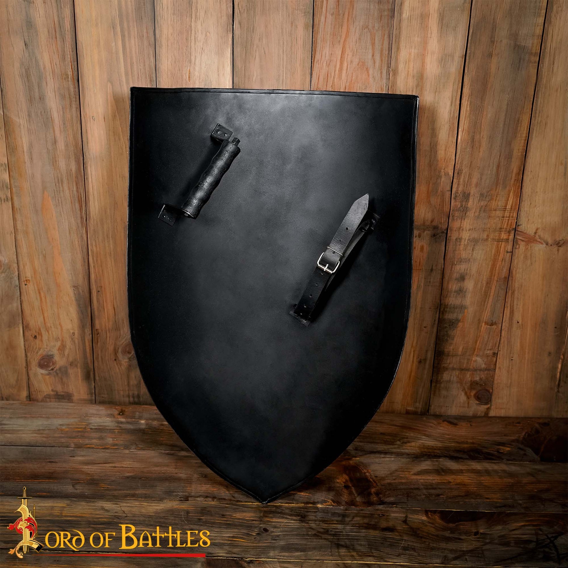 Medieval Izquierda Escudo del Calentador de Acero en Blanco Acero Calibre 18 - Imagen 7