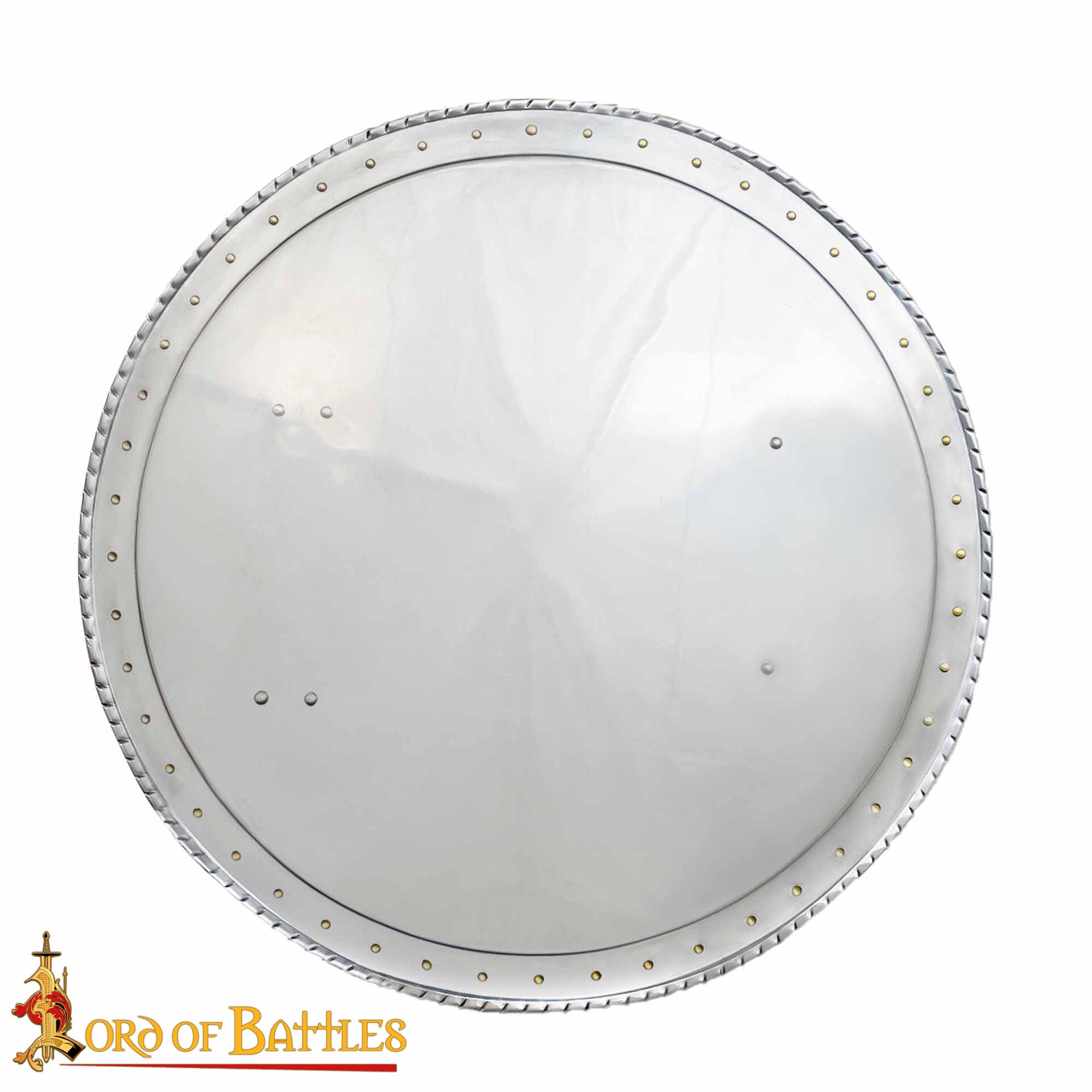 Rodella Escudo Redondo de Acero, 16 Gauge Medieval Buckler con Remaches de Latón - Larp, Stage Combat & Display - Imagen 4