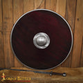 Escudo Vikingo Artesanal - Escudo de Madera con Saliente de Acero para Recreaciones - Imagen 1
