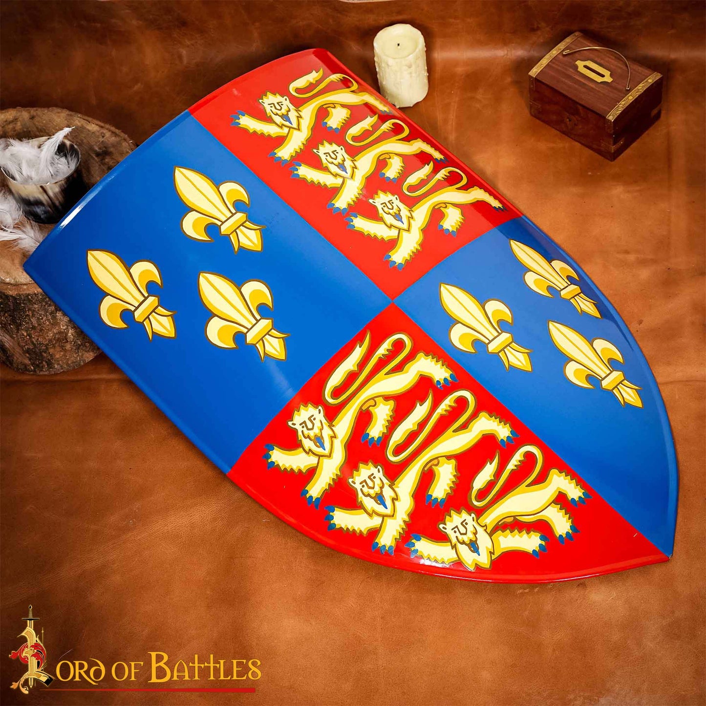 Escudo Edward con Diseño de Flor - Acero Dulce Pintado Calibre 18 - Imagen 1