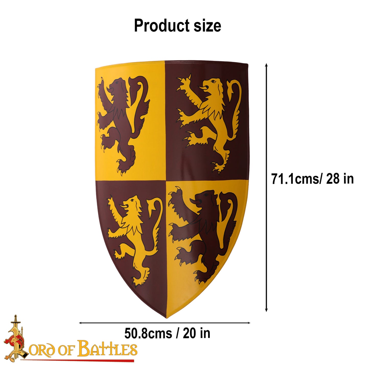 Escudo Galés Decorativo con León Rampante Escudo de Armas de Owain Glyndwr - Imagen 3