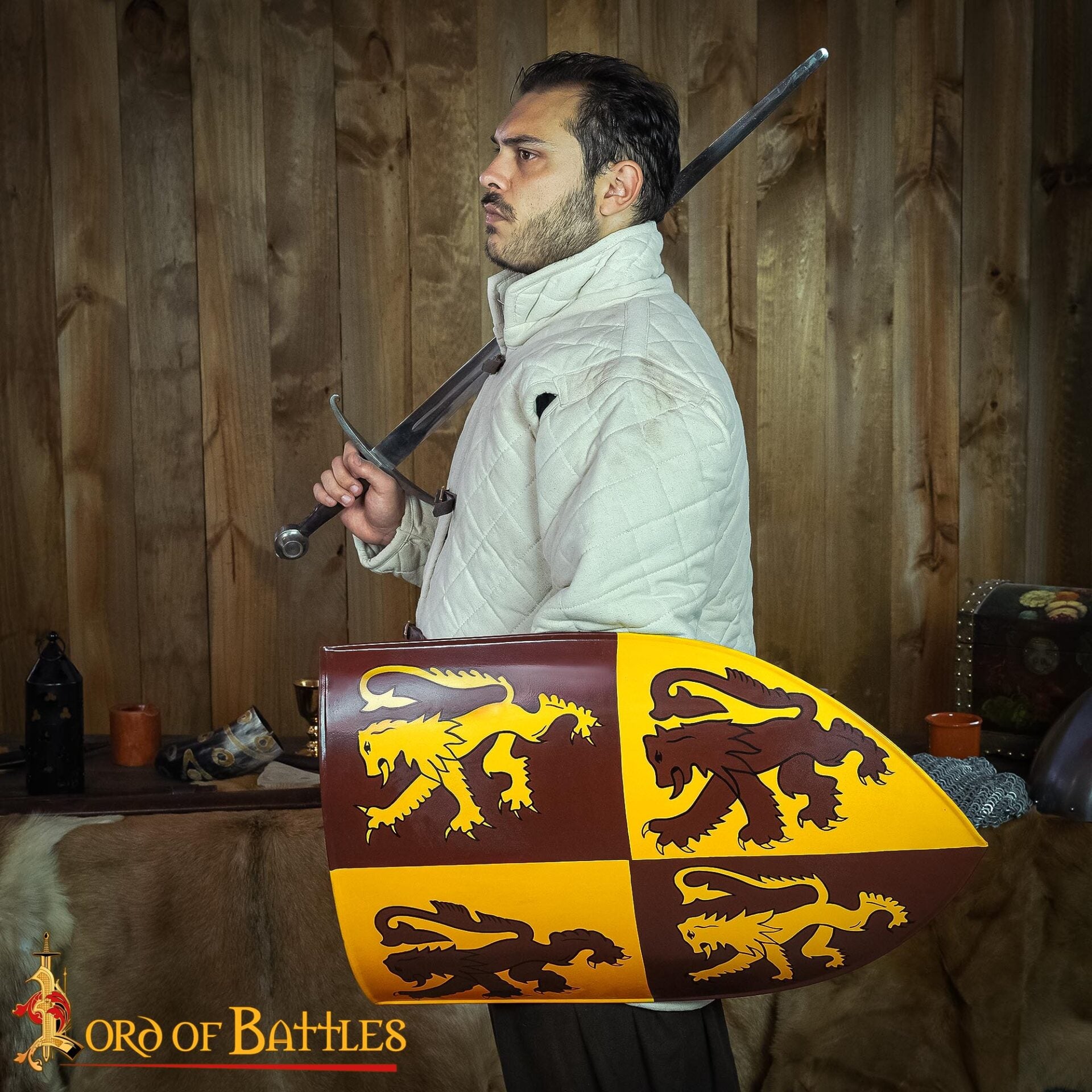 Escudo Galés Decorativo con León Rampante Escudo de Armas de Owain Glyndwr - Imagen 6