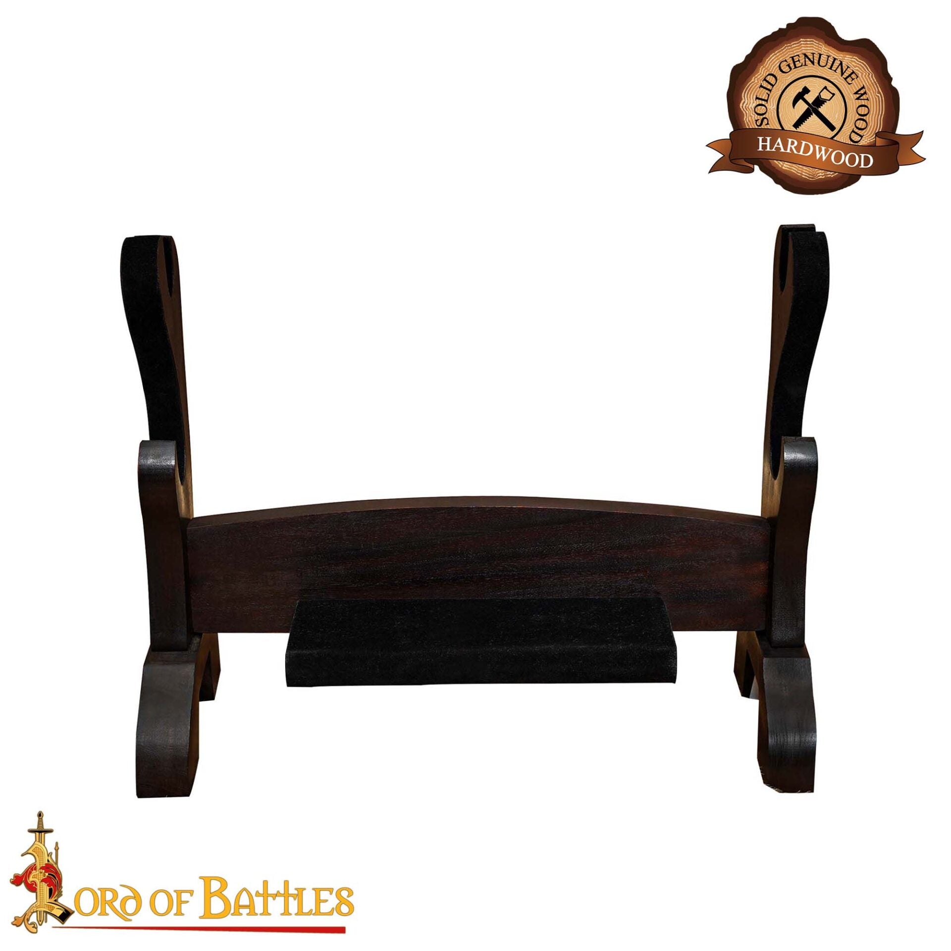 Soporte para Hacha/espada de Dos Niveles Hecho a Mano en Auténtica Madera Dura - Imagen 4