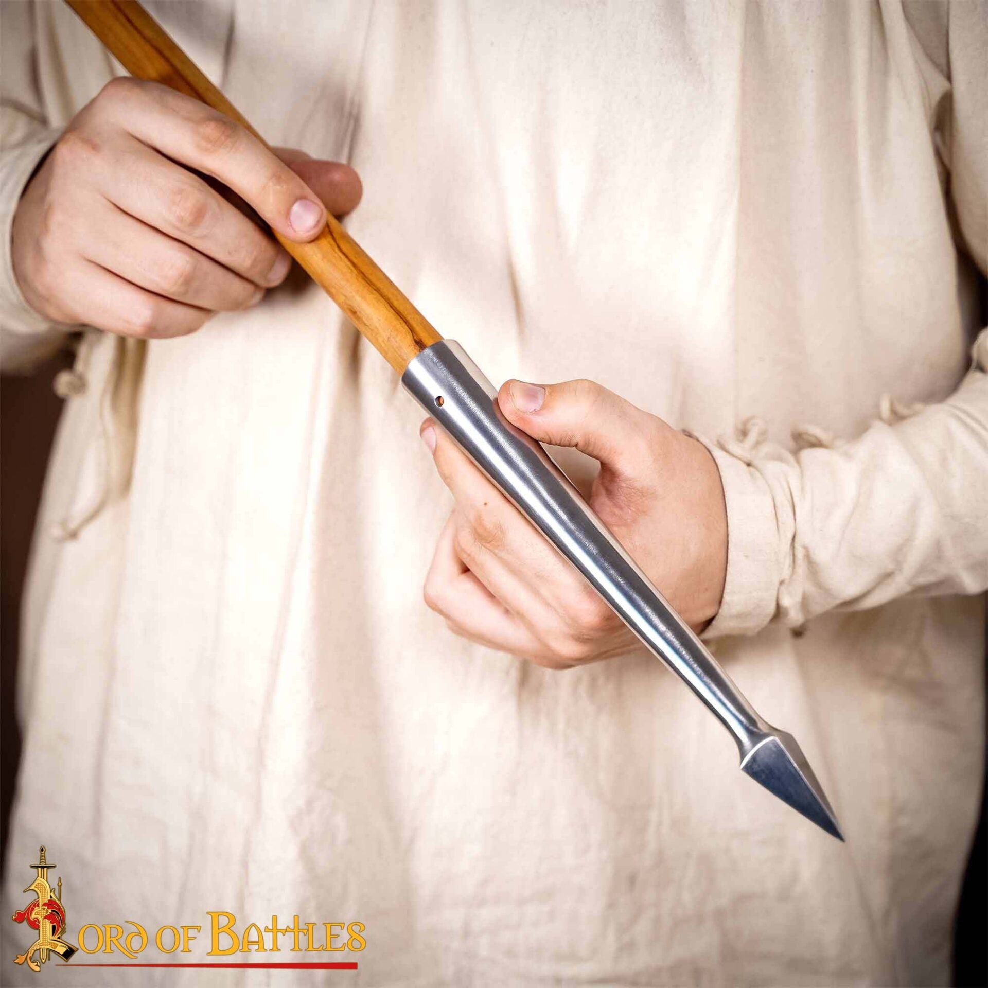 Cabeza de Lanza Triangular Medieval, Punta de Lanza de Acero para Larp y Coleccionistas - Imagen 1