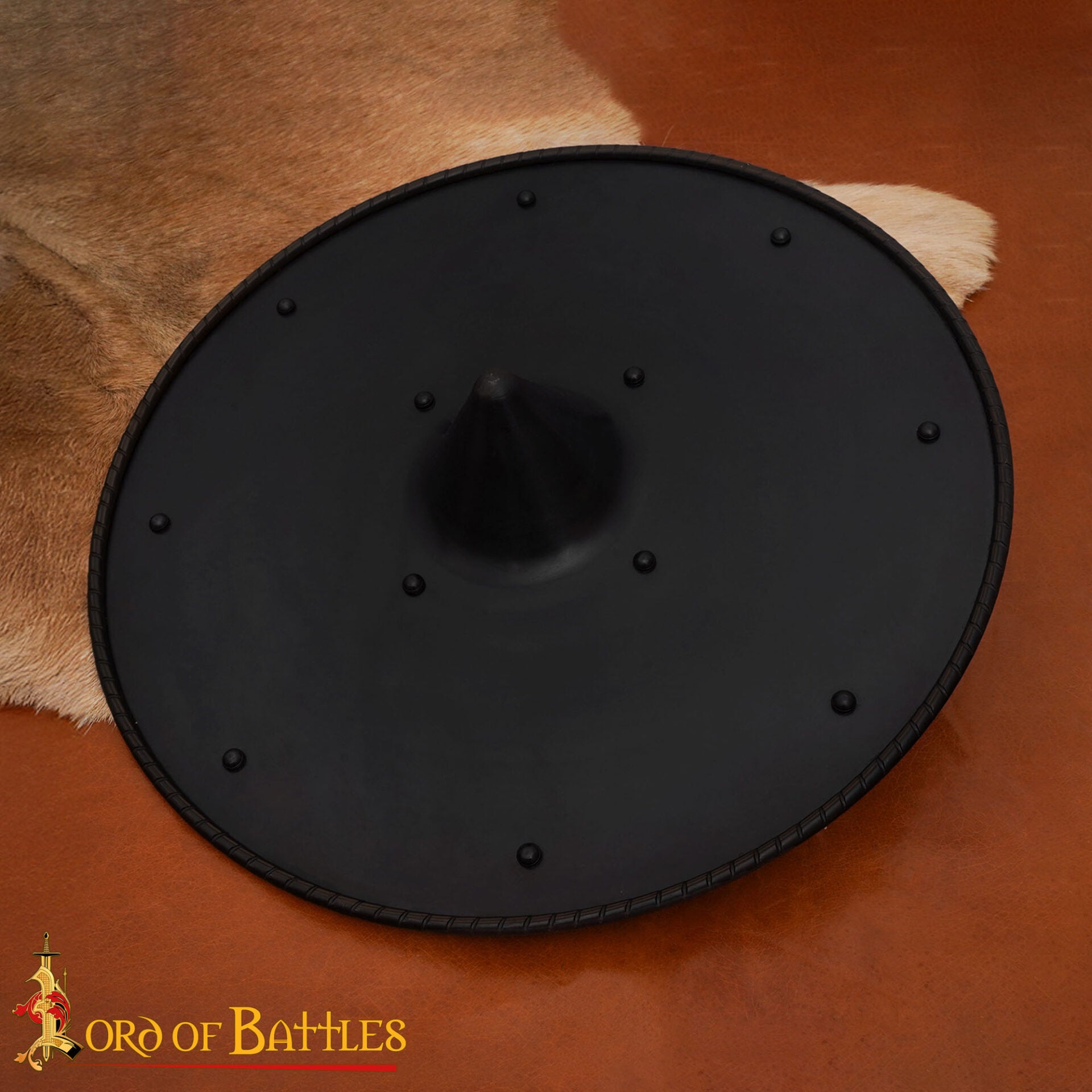 Escudo Medieval Forjado a Mano - 19 Pulgadas de Diámetro - Acabado en Acero Natural - Imagen 5