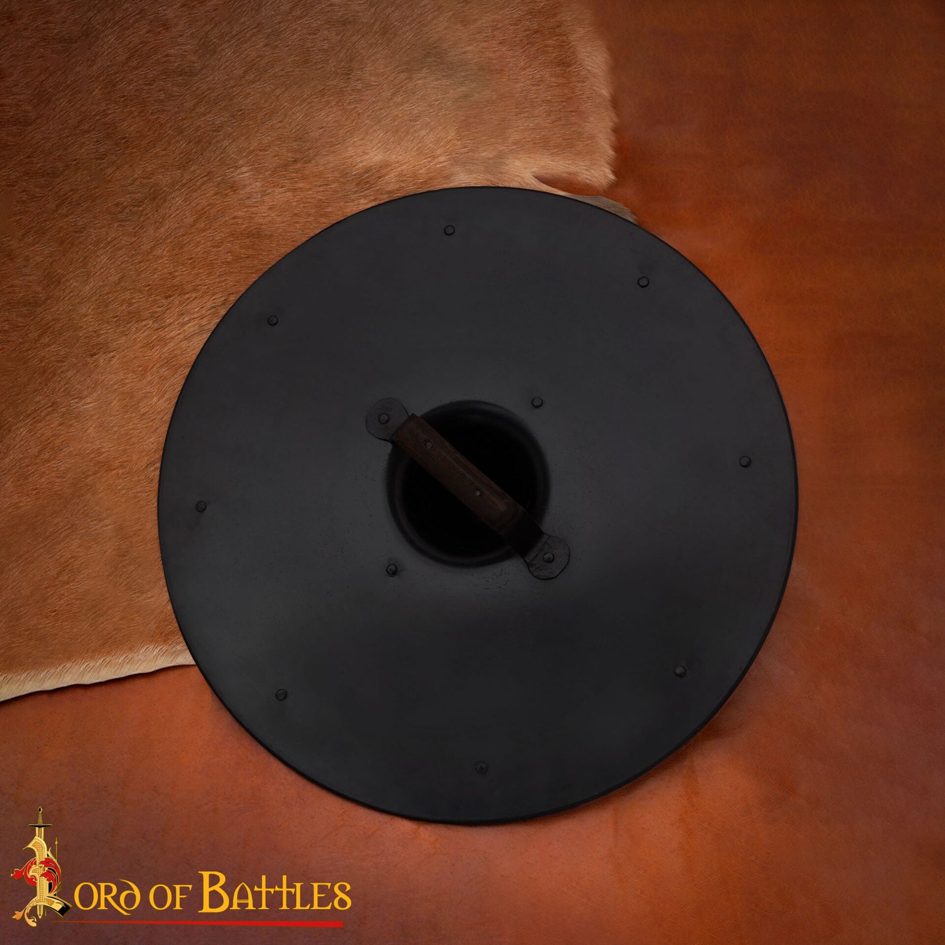 Escudo Medieval Forjado a Mano - 19 Pulgadas de Diámetro - Acabado en Acero Natural - Imagen 6