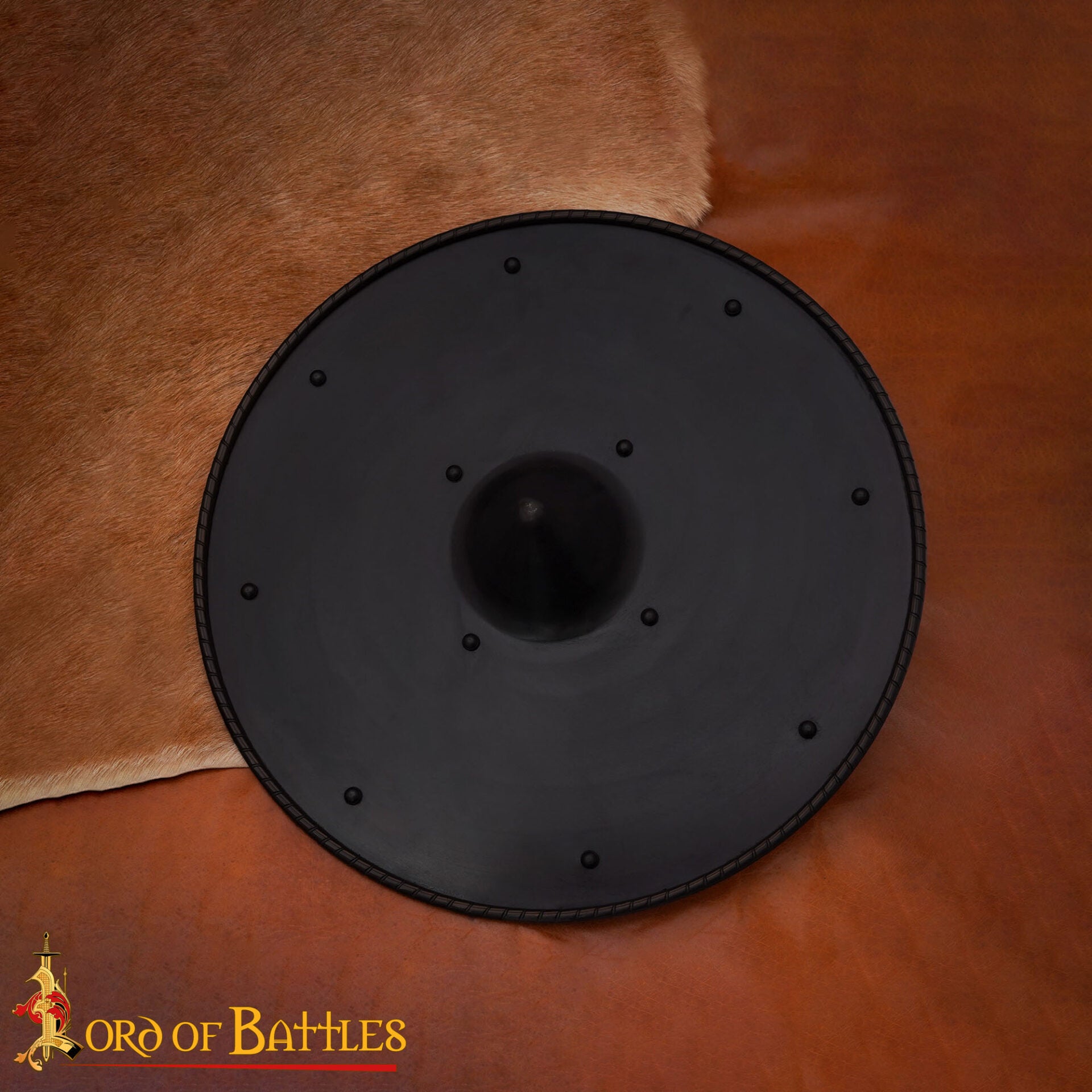 Escudo Medieval Forjado a Mano - 19 Pulgadas de Diámetro - Acabado en Acero Natural - Imagen 1