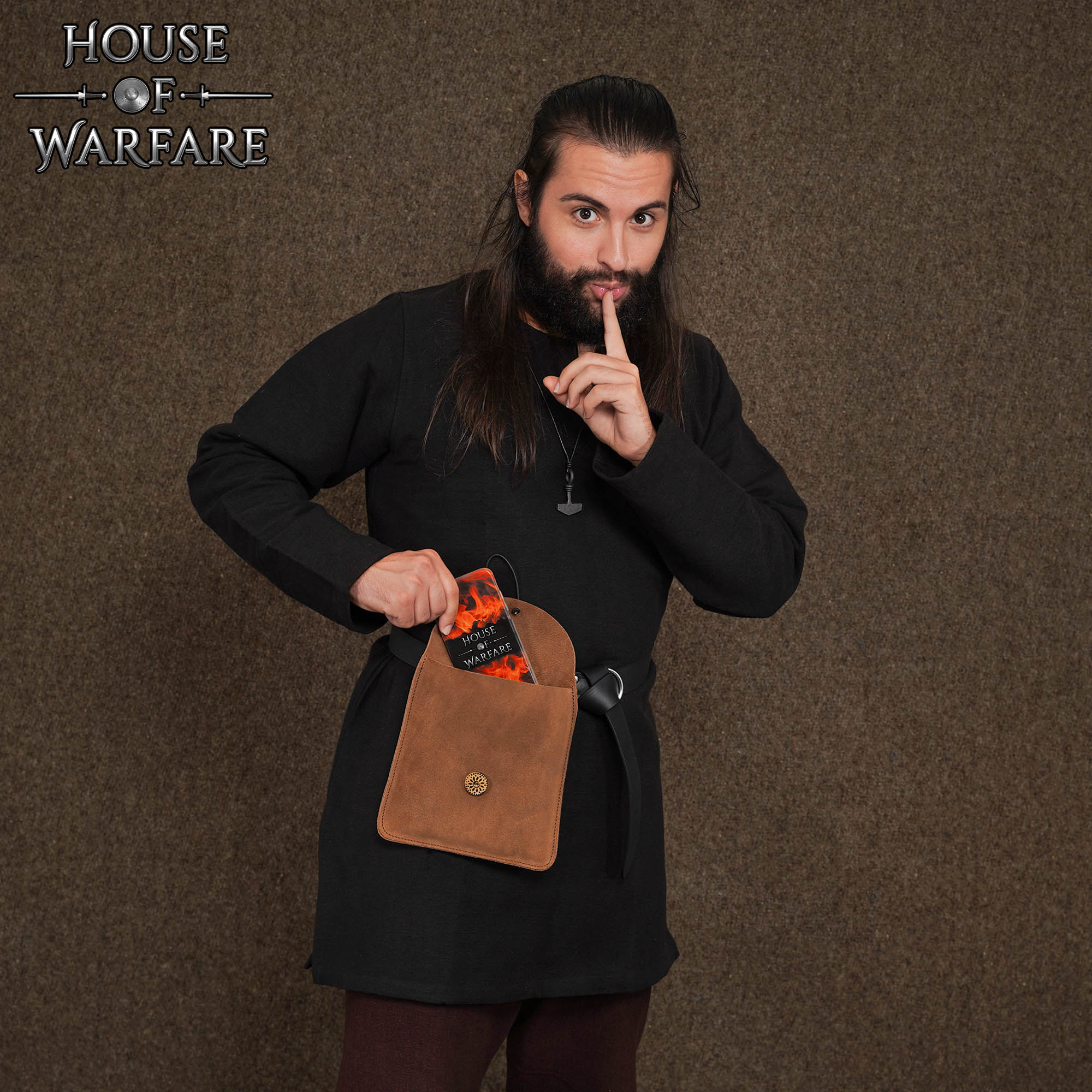 Bolsa Medieval Artesanal de Ante Grande - Imagen 2